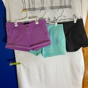 Women's Bundle of Purple, Mint, and Black Polka Dot Shorts, Size 6